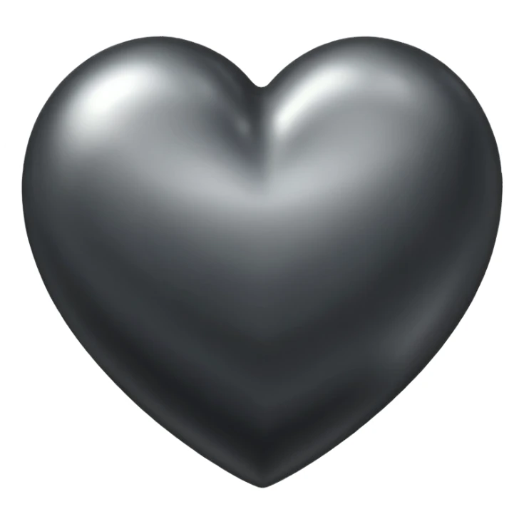 Charcoal metallic heart  sticker