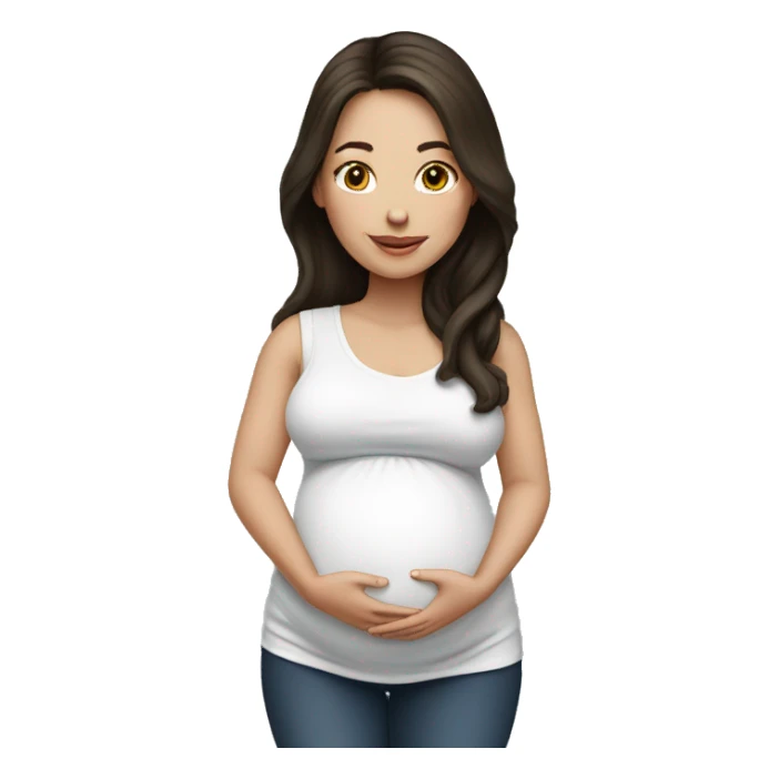 Pregnant white brunette  sticker