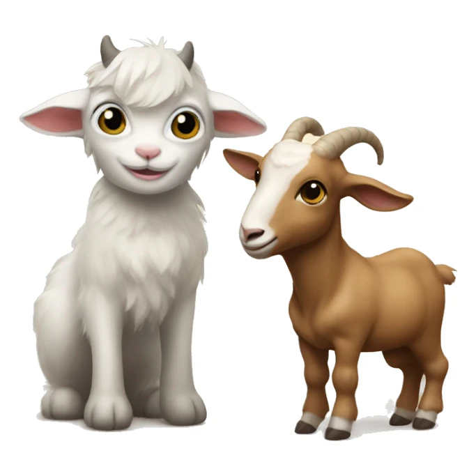 Kitten and goat sticker