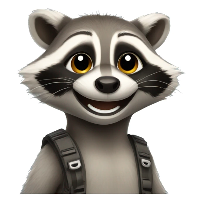 Smiling friendly raccoon sticker