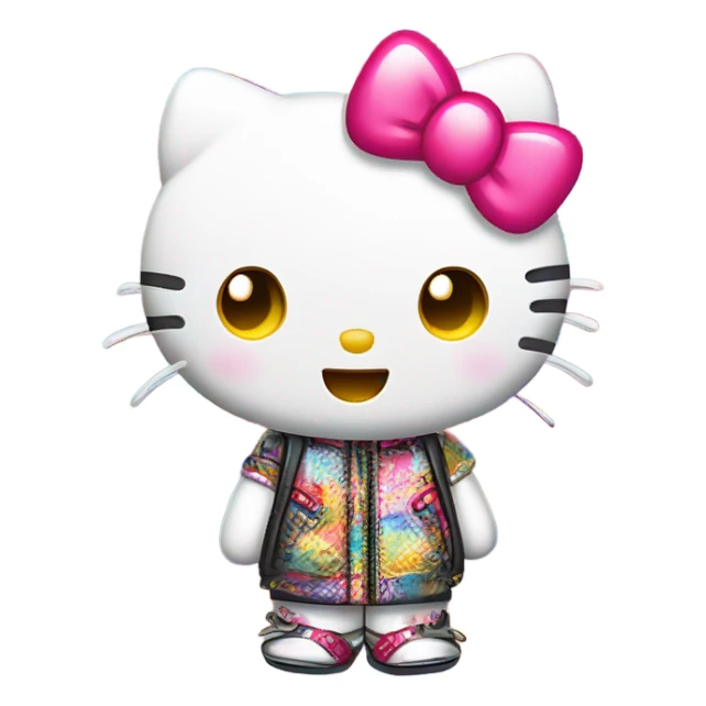 Hello kitty in y2k clothing sticker
