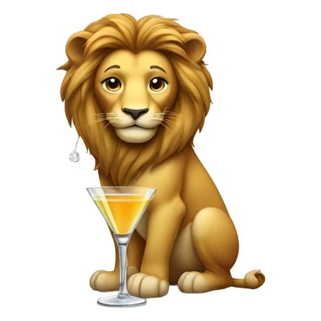 Female lion with a martini  sticker