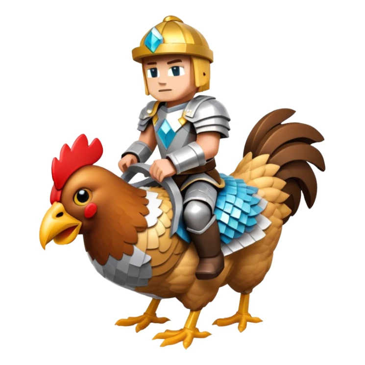 Minecraft chicken jockey sticker