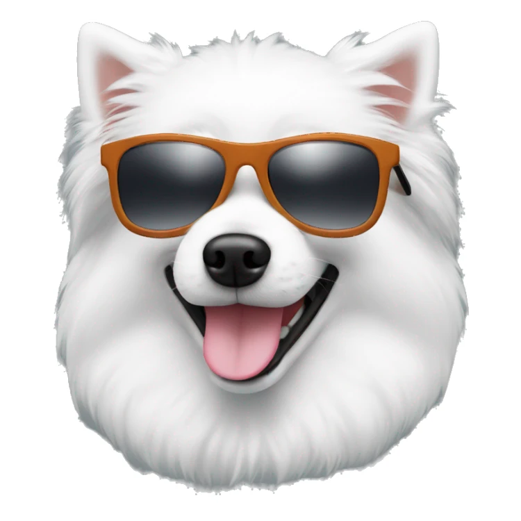 Japanese spitz dog with sunglasses sticker