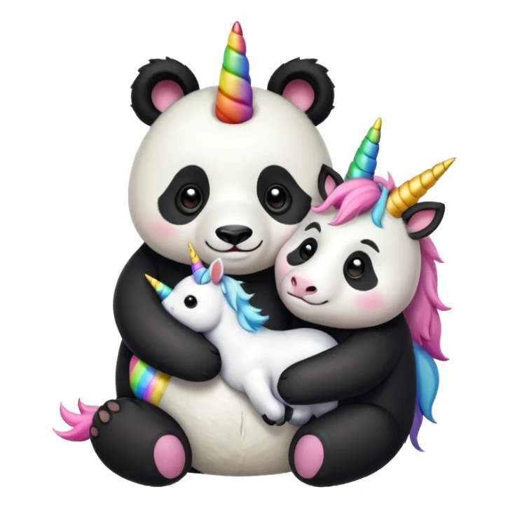 Panda hugging a unicorn sticker