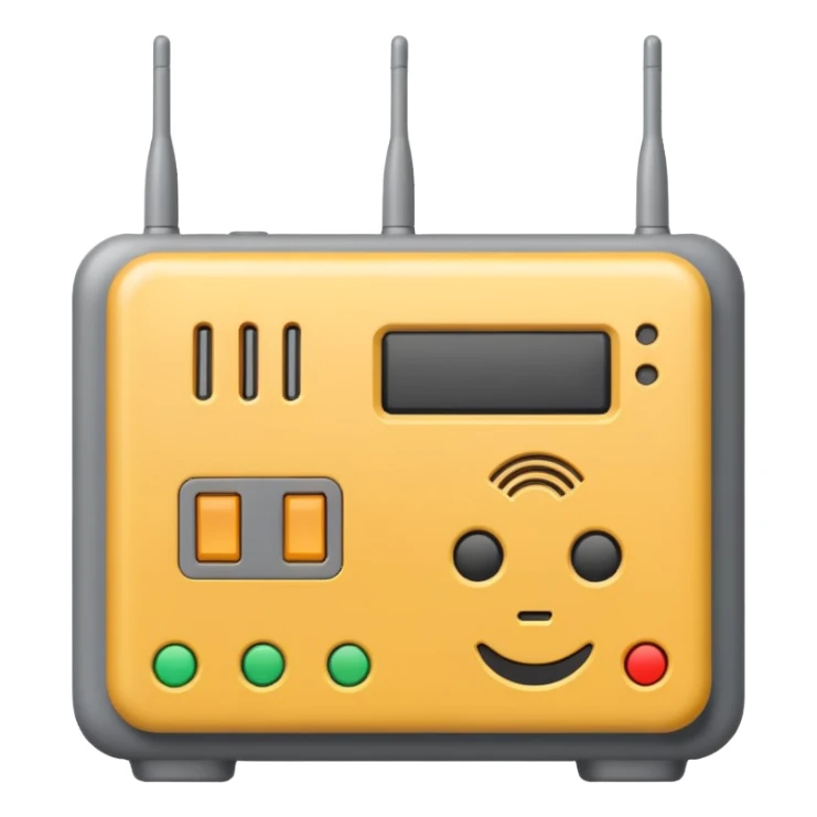 a real, highly realistic modem with antennas sticker