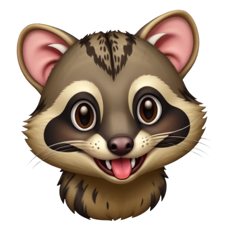 civet with yummy expression and long tongue sticker