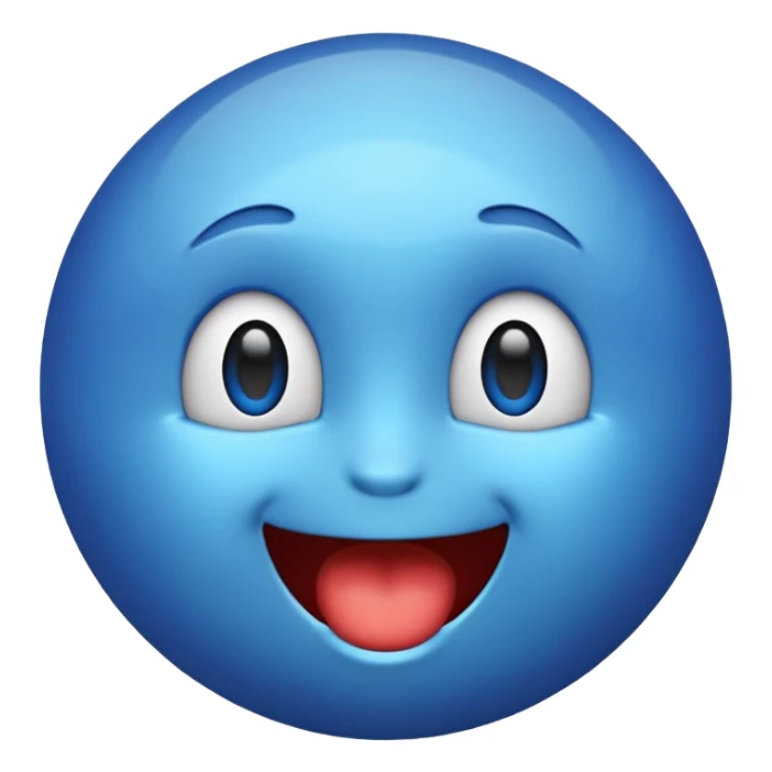 create a blue exited emoji sticker