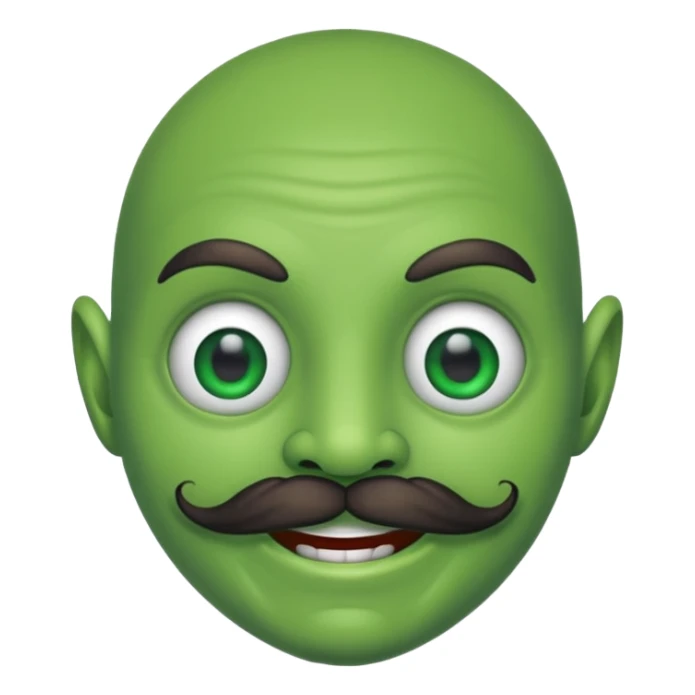 alien with mustache sticker