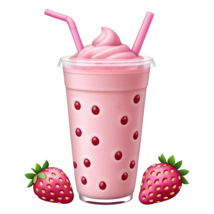 strawberry boba milk tea sticker