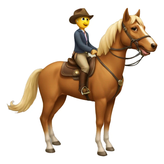 dog riding a horse sticker