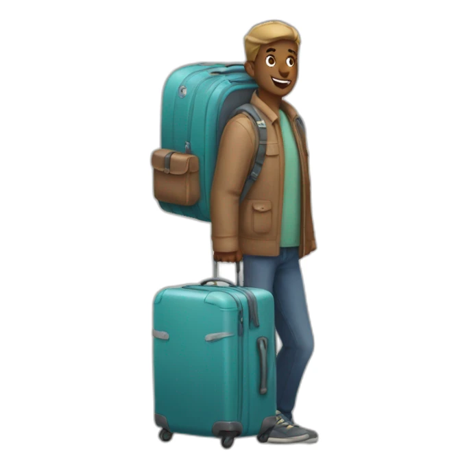animated and kind luggage sticker
