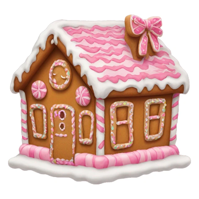 Gingerbread house with a pink bow  sticker