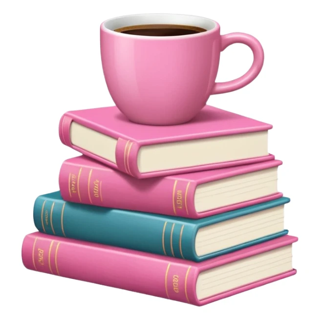 Pink Books and Cute Coffee  sticker