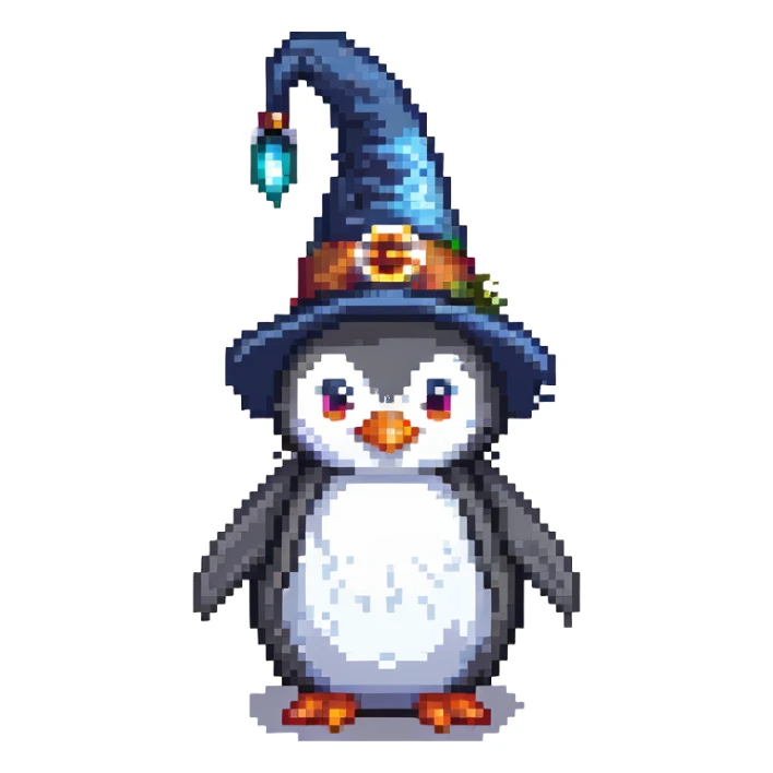 penguin wizard sticker
