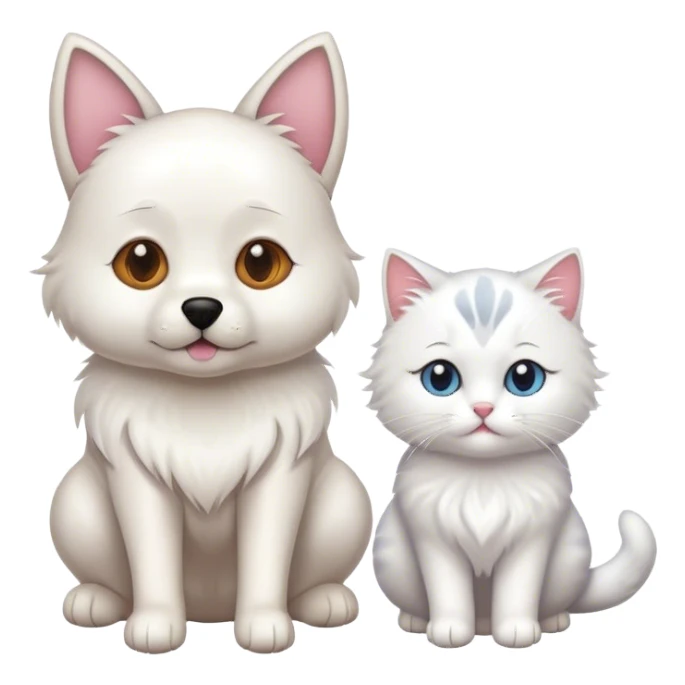 Dog with cat sticker