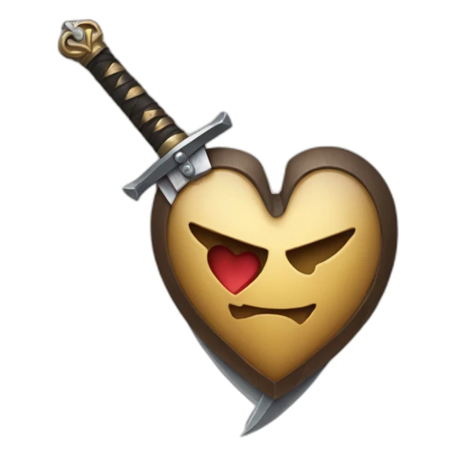 heart with sword sticker