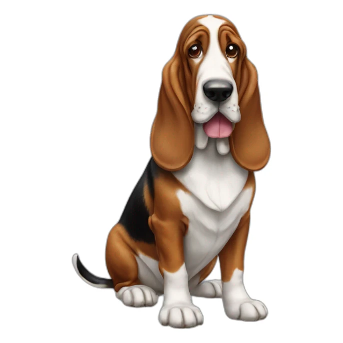 Dog basset hound full-height sticker