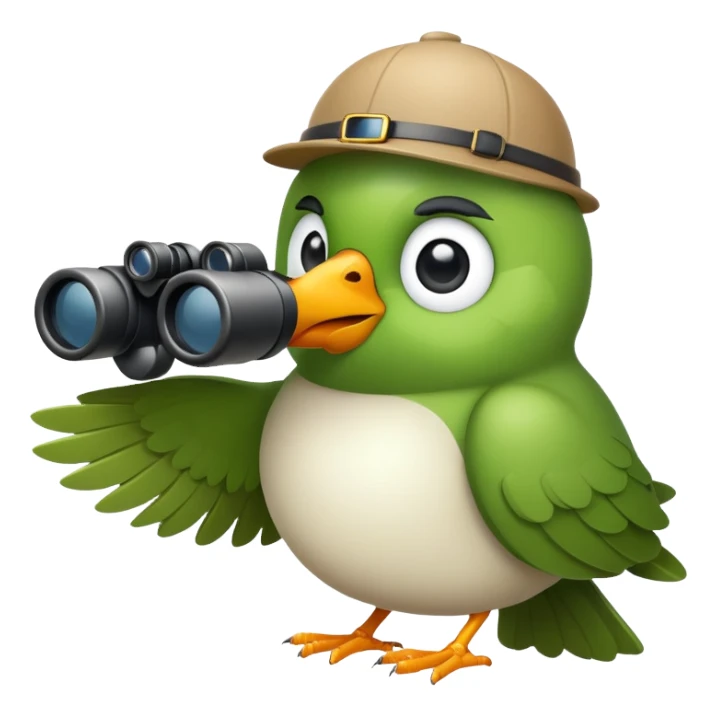 Bird with binoculars sticker