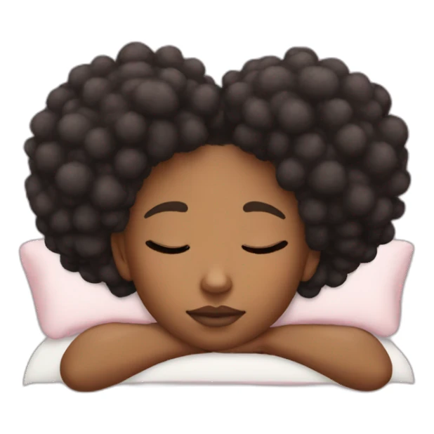girl with 2 afro puffs sleeping sticker