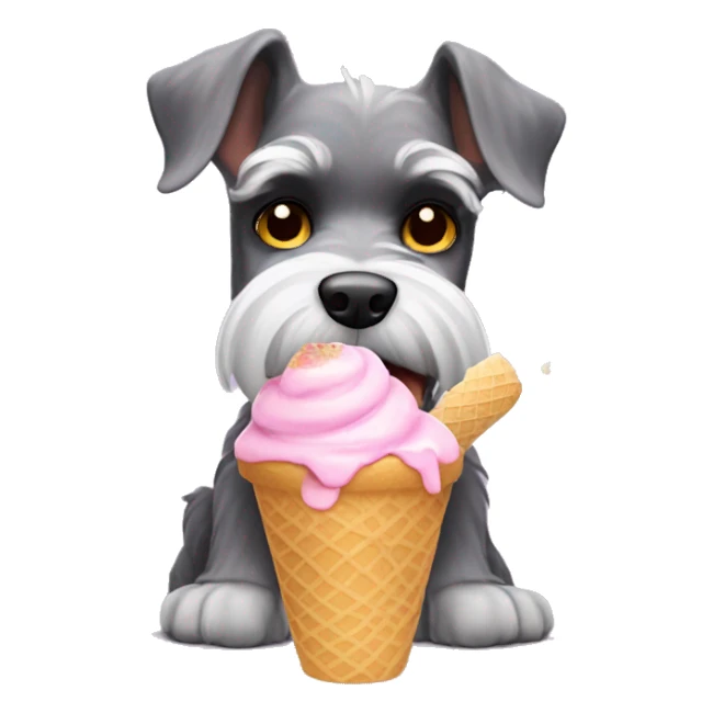 Mini schnauzer eating icecream  sticker