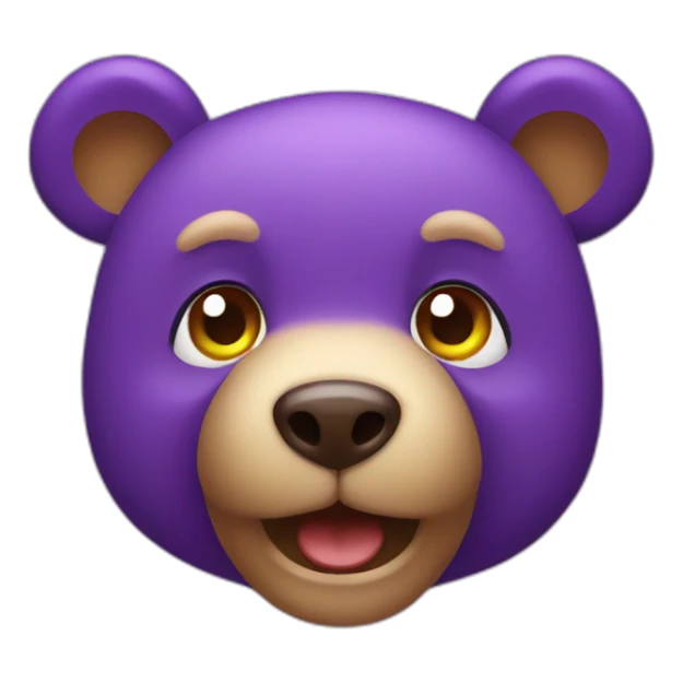 Purple cute bear sticker