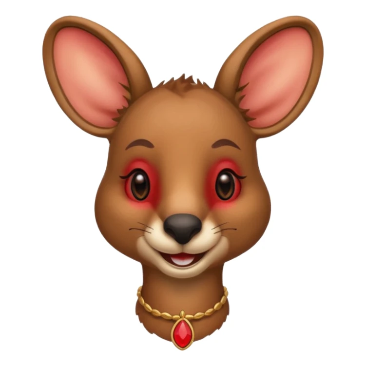kangaroo with red earrings sticker