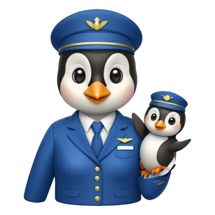 Penguin on airplane sticker