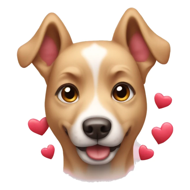 Dog with hearts sticker