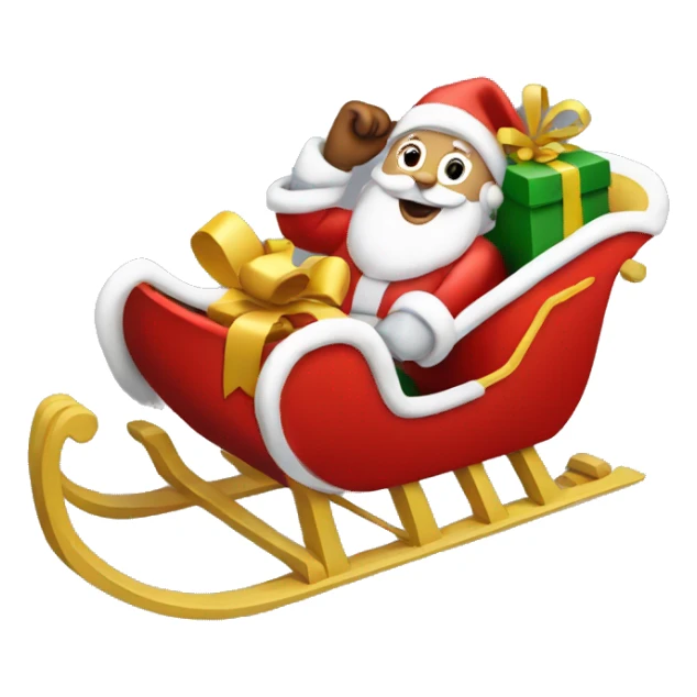 Santa Claus Sled with gifts sticker