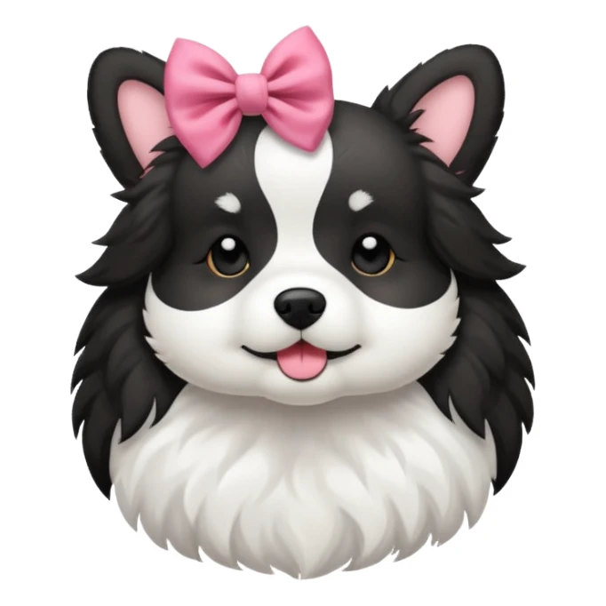 Black and white coquette dog sticker