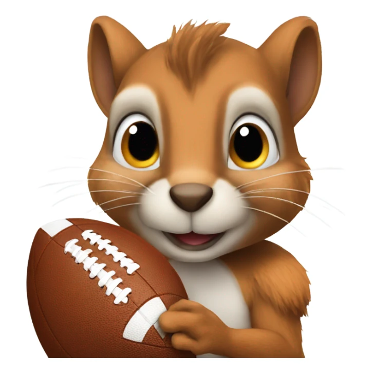 Squirrel holding football sticker