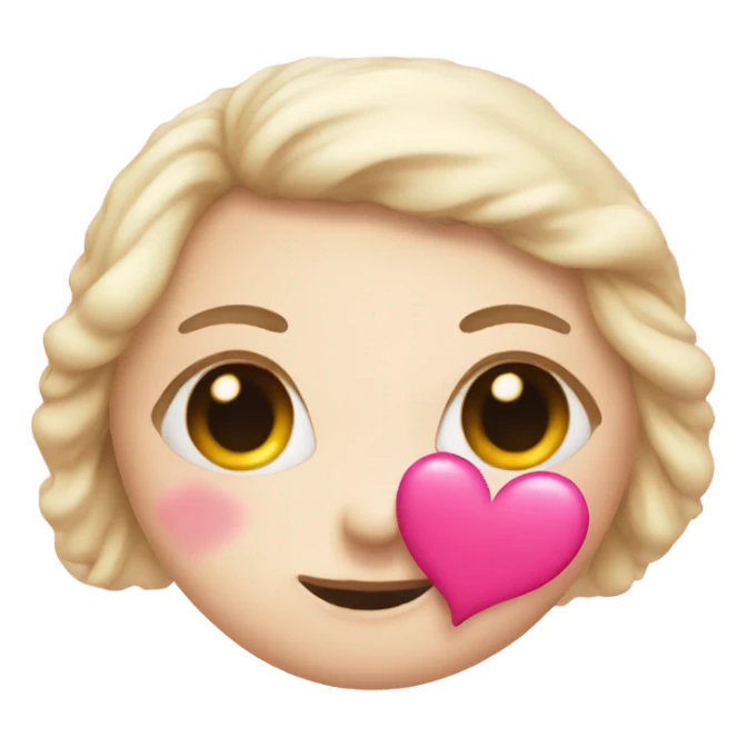 Kissy face with pink heart  sticker