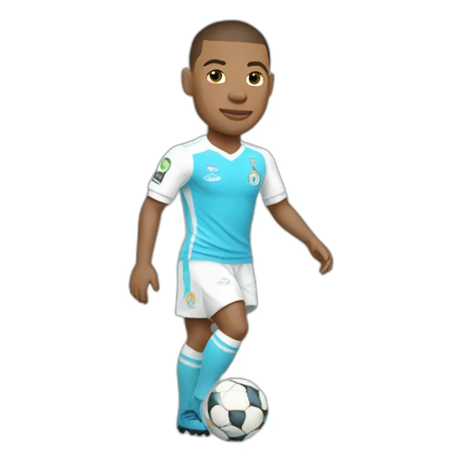 Mbappe avec le maillot de l'om sticker