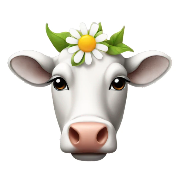cow with flower sticker