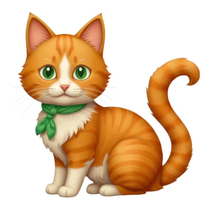 a cat with a knot in its tail sticker