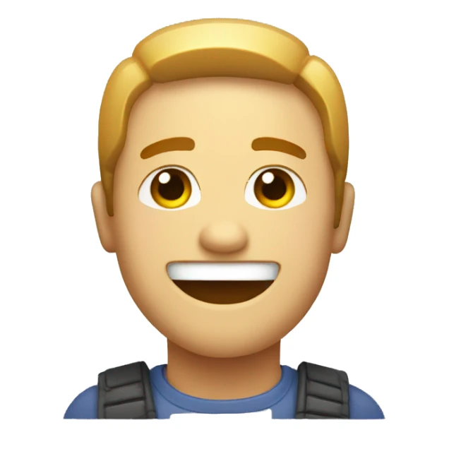 A pixelated happy emoji sticker