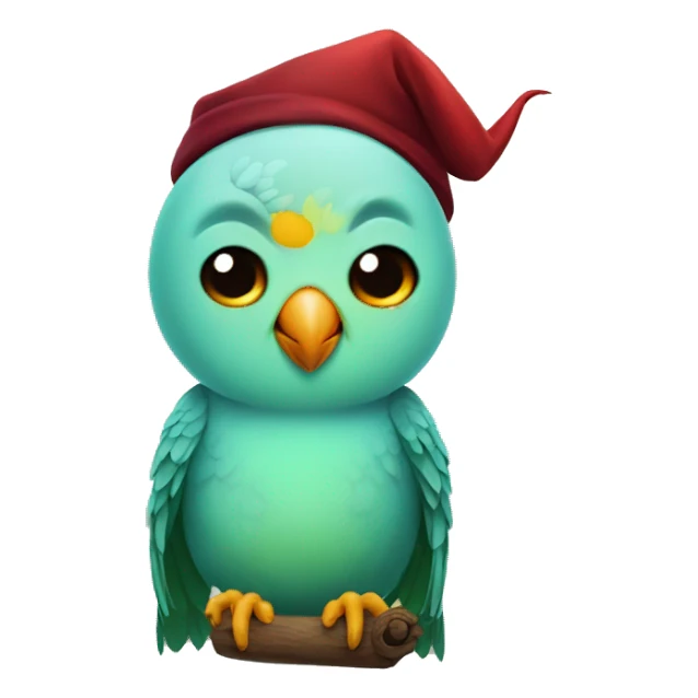 Parakeet with Satan hat sticker