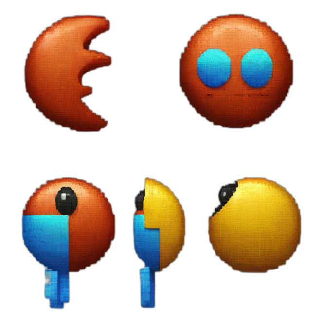 Retro Arcade PAC MAN pixel 2d sticker