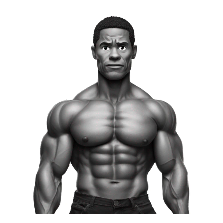 muscular man, ripped, black and white image sticker