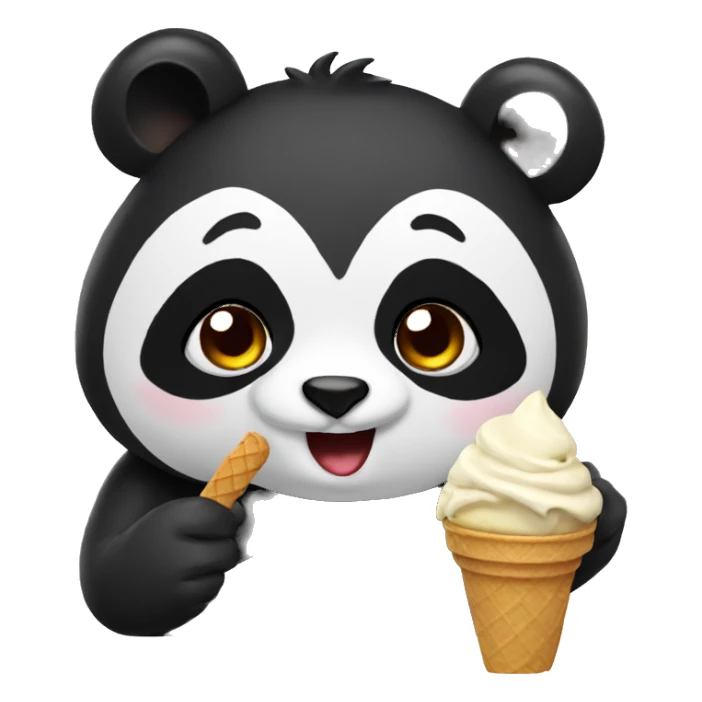 Panda eating ice cream sticker