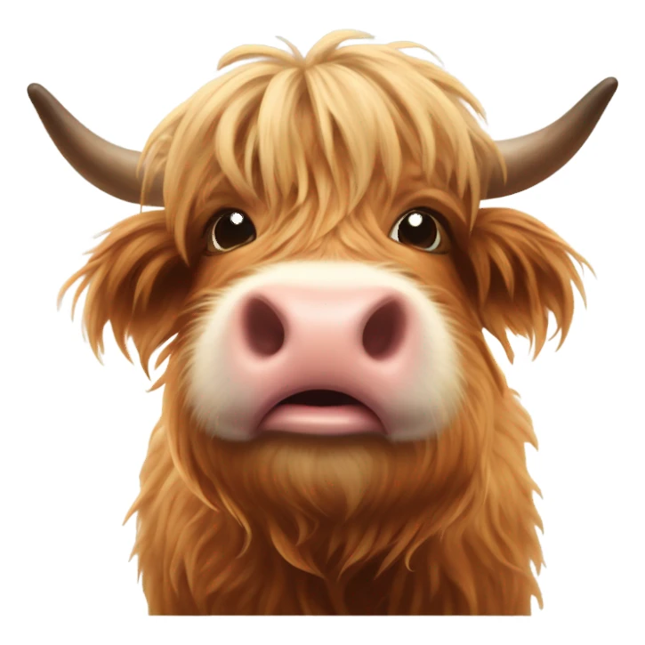 Mini highland cow blowing a kiss sticker