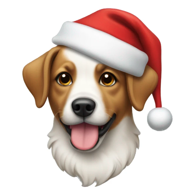 Dog wearing a santa hat  sticker