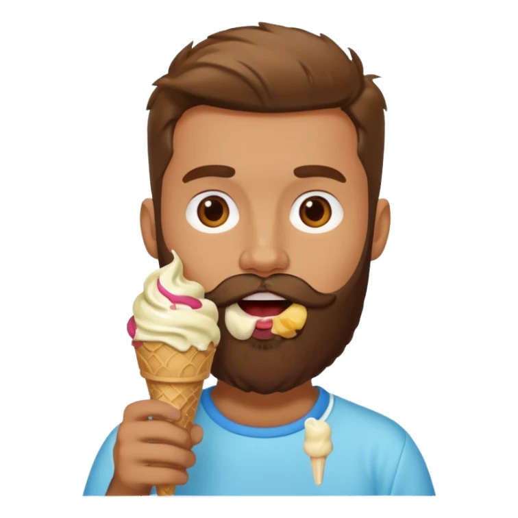 bearded man ice cream sticker