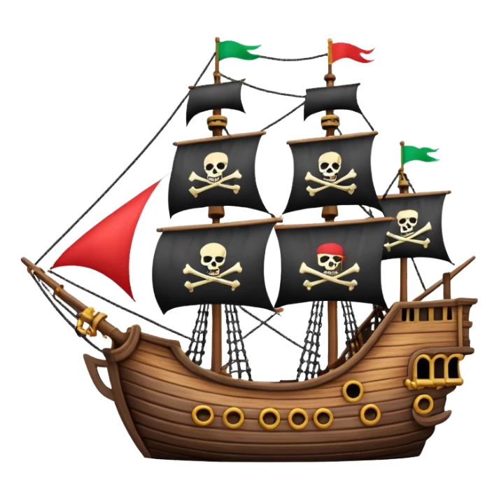 random colors pirate ships sticker