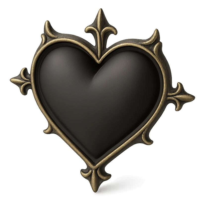 3d gothic heart
 sticker