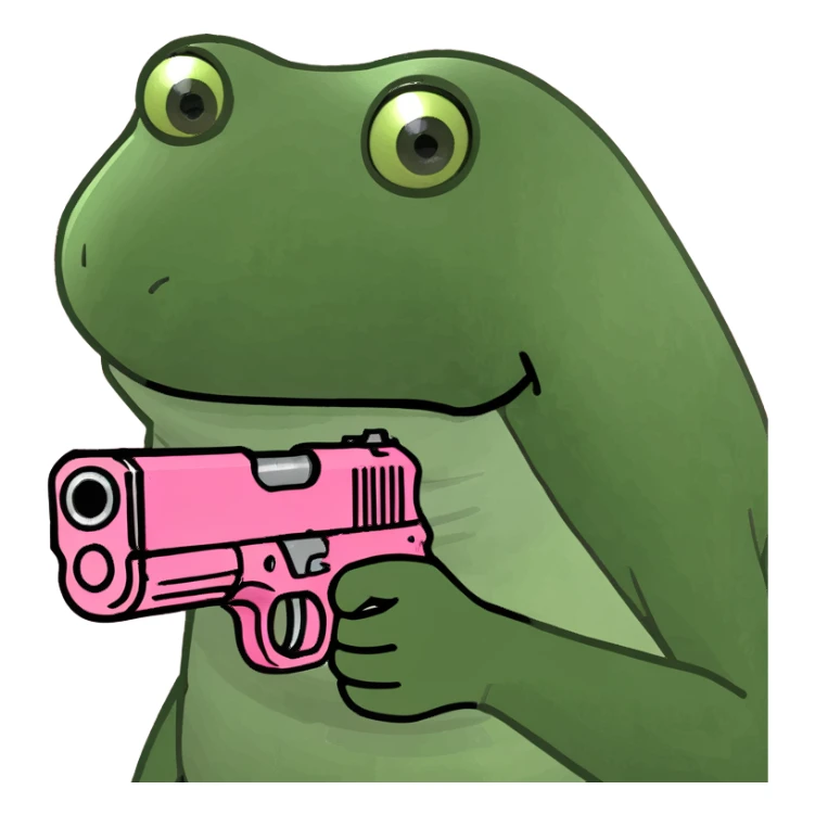 Pink gun sticker