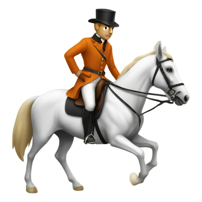 Fox hunting on horse sticker