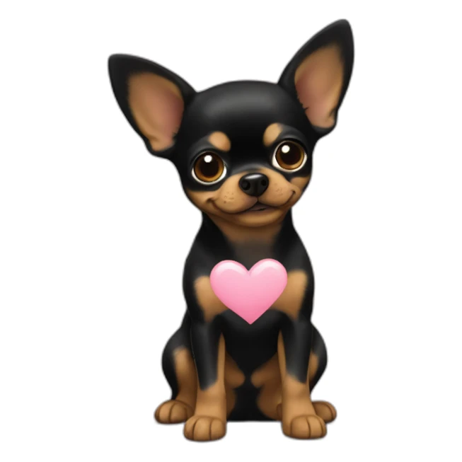 yorkshire+heart+chihuaua+black sticker