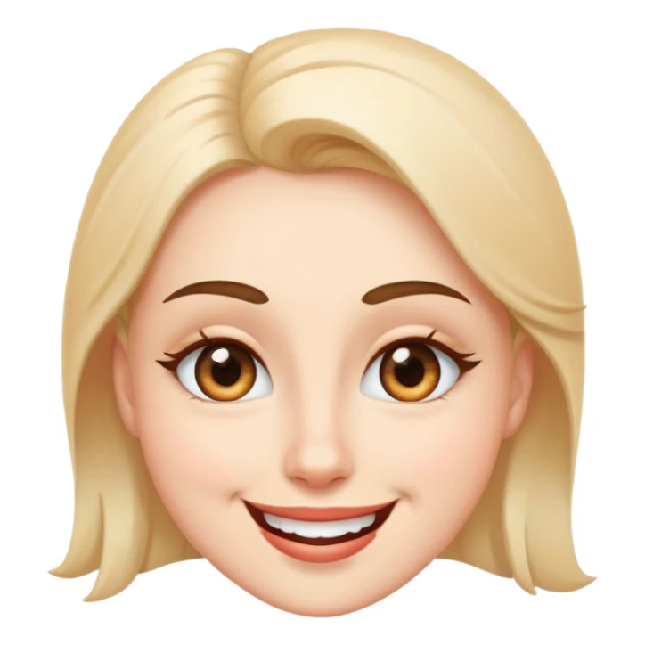 attractive face with winking eye and smile sticker